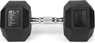Produktbild von 2 x 15 kg Hexagon Kompakthantel Paar, Hex Hantel Gummi, Hex Kompakthantel