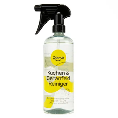 Produktbild von QLARVA Küchen- & Glaskeramikkochfeldreiniger, vegan, umweltfreundlich, Inhalt:0.75 Liter, Ausführung:ohne Sprühkopf