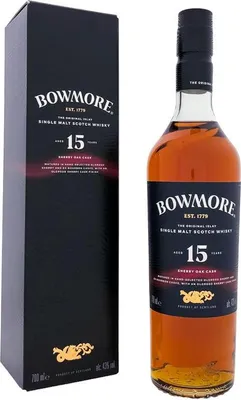 Produktbild von Bowmore 15 Years Sherry Oak + Box 700ml 43 % Vol.