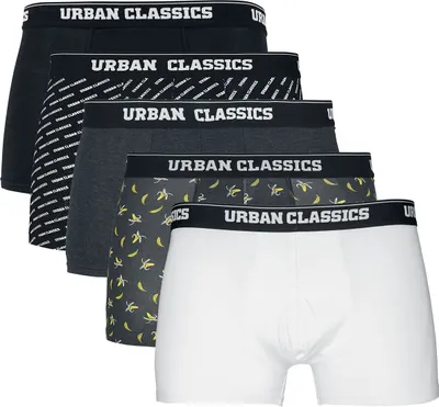 Produktbild von Urban Classics Boxershort-Set Herren Boxer Shorts 5-Pack schwarz/grau/weiß L