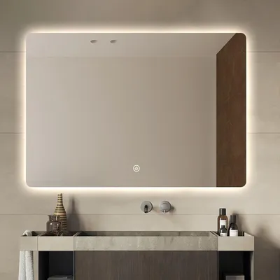Produktbild von FENOMÉ Badspiegel mit integrierter LED-Beleuchtung & Spiegelheizung – 70 × 120 cm