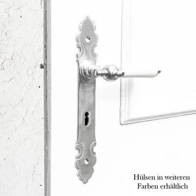 Produktbild von Drückergarnitur für Zimmertüren - Porzellangriffe | BB72 | Nickel matt