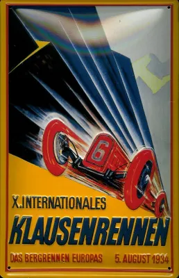Produktbild von Blechschild Klausenrennen 1934 Bergrennen Nostalgieschild Schild