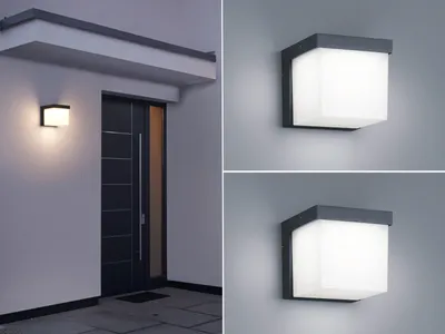 Produktbild von Eckige LED Außenwandleuchten Anthrazit 2 Außenleuchten für Hauswand Außenbereich
