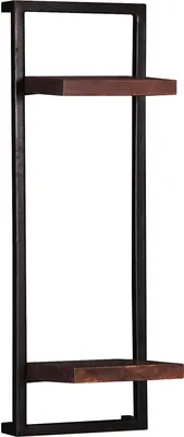Produktbild von SIT Möbel Wandregal | 2 Ablageböden | Altholz braun | Gestell Metall schwarz | B 25 x T 25 x H 75 cm | 05138-30 | Serie ALMIRAH