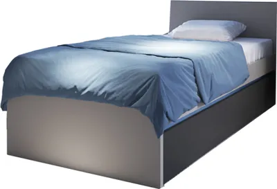 Produktbild von Bettgestell mit Bettschubkasten Jugendzimmer LIIVA-129 in grau mit schwarz, weiß, blau, B/H/T: ca. 96/80,5/206,1 cm