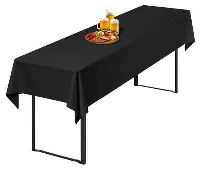 Image de Nappes pour tables de bière, 250 x 100 cm, en polyester lavable, couleur noire