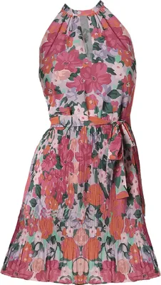 Produktbild von VILA Legeres Blusenkleid mit Bindegürtel Plissiertes Neckholder Dress Größe: 40