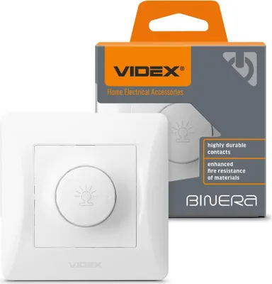 Produktbild von VIDEX Dimmer 600W Weiß BINERA Unterputz IP20