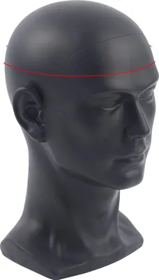 Image de Tête de mannequin, modèle masculin, en PVC résistant, noir mat