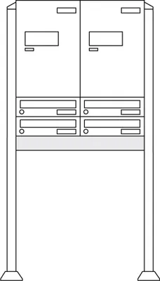 Produktbild von Burg-Wächter Anlage Paketboxen mit 4 Boxen  .eBoxx easy+ Anlage 4E & 2A (aufgeschrau 84358