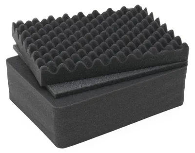 Koffereinlagen Set mit Rasterschaumstoff für Outdoor-Fotokoffer von HMF mit 34 cm Breite