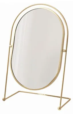 Produktbild von UNIQ Oval Lux Tischspiegel - Eleganter Kosmetikspiegel in Gold