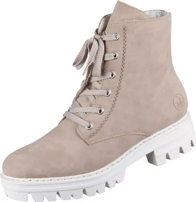 Zdjęcie produktu dla Rieker buty damskie botki blok pięta ciepła podszewka 76141, rozmiar:40 EU, kolor:Beżowy