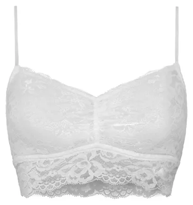 Produktbild von Snocks Spitzen BH - Damen Bustier Spitze, Ohne Bügel, Verstellbare Träger, Elastischer Bund - Angenehm Weiche Material, Sinnliches Design - Gr. L - Farbe Weiß