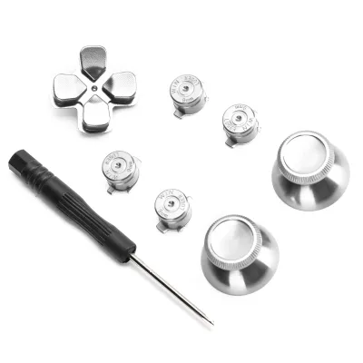 Image de Jeu de boutons en alliage d'aluminium pour manette,Jeu de boutons en alliage d'aluminium pour manette,Jeu de boutons pour manette de jeu,Remplacement des boutons de la manette,Jeu de boutons pour PS4