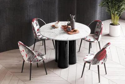 Produktbild von Design Esstisch Tisch HRE-111 rund Hochglanz Esszimmer 100 x 75 cm