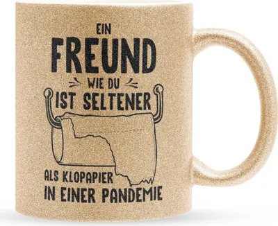 Produktbild von 22Feels Glitzertasse Gold Freund Geschenk Jahrestag für Ihn Valentinstag Männer 1 Jahr Weihnachten Geburtstag Beziehung Liebe Paar Kaffeetasse Haferl Geschenkidee Bürotasse