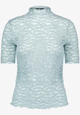 Produktbild von Spitzenshirt mit Stehkragen