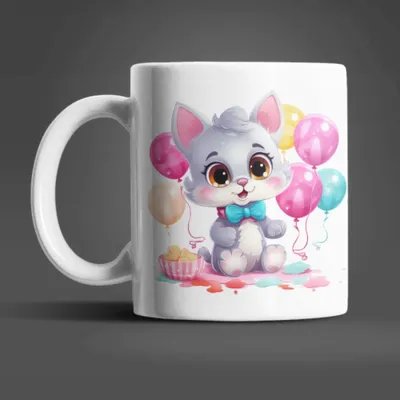 Produktbild von Süße Katze Kätzchen Kinder Teetasse Tasse Geschenkidee – Kitty-03