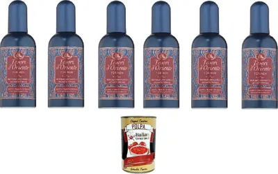 Produktbild von Tesori D'oriente Ebano e Ginseng 100ml, frischer und holzig-aromatischer Duft 6x100ml + Italian Gourmet polpa 400gr