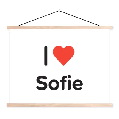 Produktbild von MuchoWow® Textilposter Ich liebe - Sofie - Mädchen 60x45 cm mit holzfarbenen Rahmen - Bild