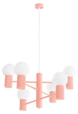 Produktbild von Kronleuchter HALO 6 apricot 6xG9 8W Aluminium 230x64x64cm Sollux Lighting