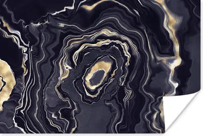 Produktbild von MuchoWow® Poster Marmor - Geode - Achat - Gold 180x120 cm - Fotoplakat