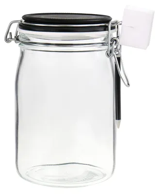 Produktbild von Einkochwelt Drahtbügelgläser 4 Stück, 1000 ml, mit Kreidefeld, Marmeladenglas