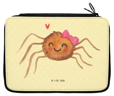 Produktbild von Mr. & Mrs. Panda Etui Spinne Agathe Freude - Gelb Pastell - Geschenk, Mäppchen, Schulmäppchen, Federmäppchen, Beliebte, Schlampermäppchen, Viraler Hit, Viral, Federtasche
