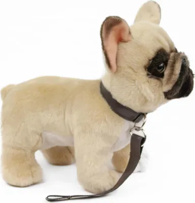 Produktbild von Kuscheltier Französische Bulldogge schwarz mit Leine 23 cm Plüschhund