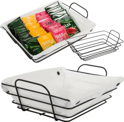 Obrázok produktu pre Verk 27209 Košík kovový s odnímateľnou podšívkou 31 x 22 x 16 cm, biela