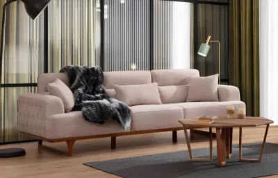 Immagine prodotto di Set di divani beige a tre posti poltrona poltrona beige mobili moderni