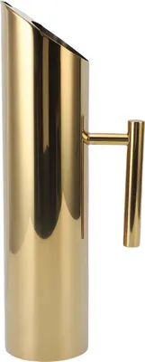 Image de Pichet d'eau en acier inoxydable avec protection contre la glace, 2 l, poignée métallique pour récipient à boissons, pour thé glacé et chaud, jus, café, or