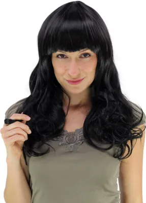 Produktbild von WIG ME UP Perücke schwarz lang gewellt YZF-7080L-1B