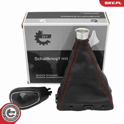 Obrázok produktu pre ESEN SKV hlavica radiacej páky, čierna, z plastu a syntetickej kože, pre FORD Kuga Mk2 (DM2), MONDEO IV Turnier (BA7), S-MAX (WA6) a GALAXY (WA6)