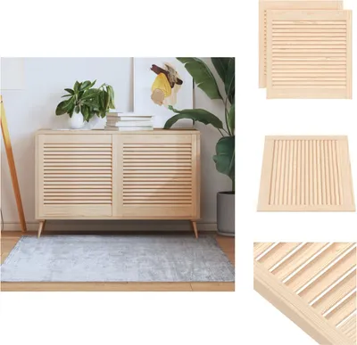 Produktbild von vidaXL Schranktüren Lamellen-Design 2 Stk. 61,5x59,4 cm Massivholz - Schranktüren