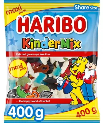 Produktbild von Haribo Kindermix 400 g – Bunte Fruchtgummi- und Lakritzmischung für Kinder