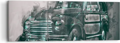Produktbild von Bild auf Leinwand - Leinwandbild - Auto Retro - 90x30cm - Wand Bild - Wanddeko - Wandbilder - Leinwanddruck - Bilder - Kunstdruck - Wanddekoration - Leinwand bilder - Wandkunst - CA90x30-3834