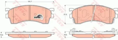 Produktbild von Trw Bremsbelagsatz, Scheibenbremse Vorderachse GDB3209