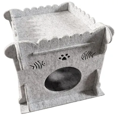 Produktbild von Aumüller Katzenhaus Purr Tower 40 x 40 cm hellgrau