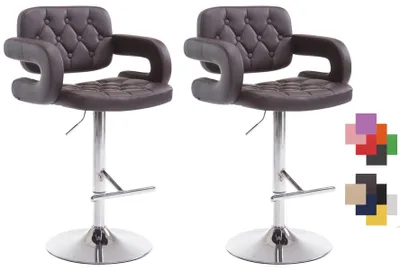 Produktbild von CLP 2er Set Barhocker Dublin höhenverstellbar und drehbar braun