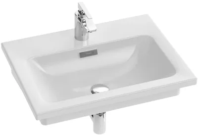 Keramik-Waschtisch 61x46,5 cm weiß mit Überlauf