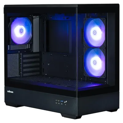 Zdjęcie produktu dla Zalman P30 Black, Midi Tower, PC, Czarny, micro ATX, Mini-ITX, Plastik, Stal, Szkło hartowane, Gaming