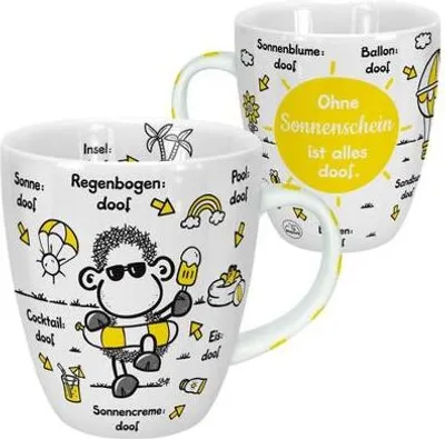 Produktbild von Sheepworld 46509 Tasse Ohne Sonnenschein ist alles doof, Sonne, Porzellan, 45 cl, Gelb, Geschenktsasse