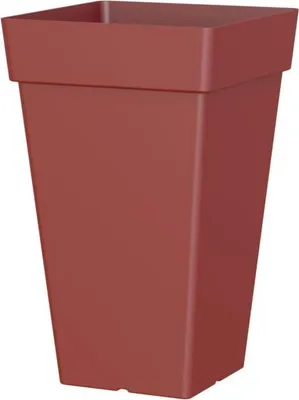 Image de Pot Capri Carré Haut Taupe Design Moderne Et Résistance Extérieure - Artevasi