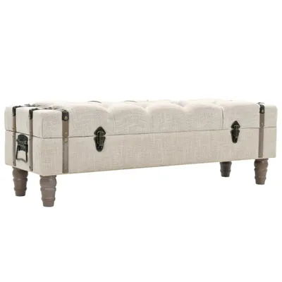 A storage bench with a trunk-like design.