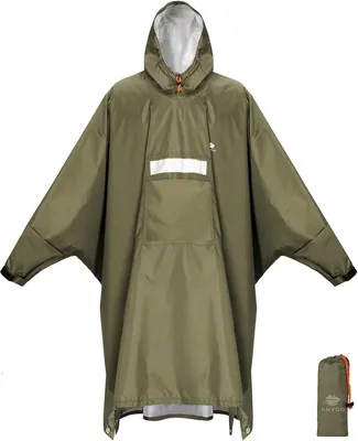 Leichter wasserdichter Regenponcho mit Ärmeln aus 100% Polyester, Hauptbild