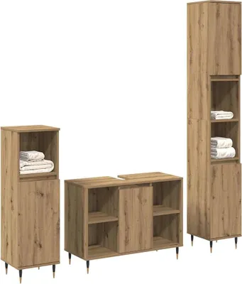 Produktbild von vidaXL Badezimmermöbel-Set 3 Stk. Artisan-Eiche 30 x 30 x 180 cm