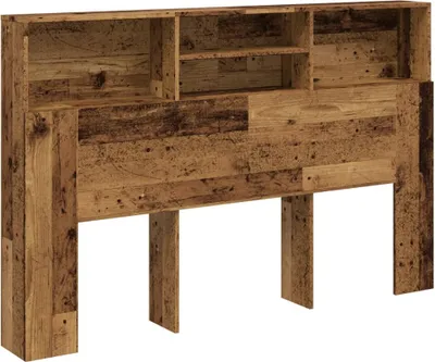Image de vidaXL Tête de lit avec espace de rangement imitation vieux bois 160x19x103,5 cm